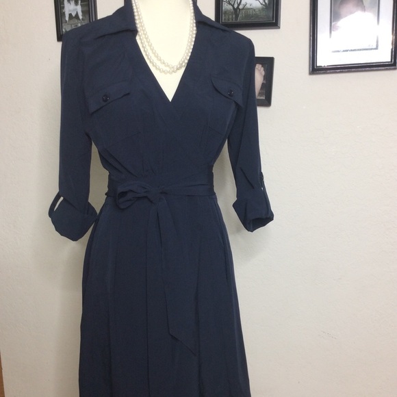 Anthropologie Other - Gorgeous Anthropology Ark & Co wrap dress in navy